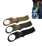 3 pcs Outdoor Bottle Holder Belt Water Bottle Holder Clip,Backpack Tape Keychain Carabiner Hanging Gear Nylon Webbing Buckle Strap Clip for Cycling Camping Hiking Outdoor Traveling