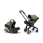 Doona i Baby Car Seat & Travel Stroller Desert Green - Convertible 0+ Car Seat and Pram with 5 Point Safety Harness - Ergonomic Pushchair and Travel System - ISOFIX Base Sold Separately