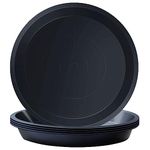 Kunjocy Pack of 5 Black Plant Pot Saucers, 32 CM Round Plant Pots Trays Garden Plant Saucer Plant Plastic Plate Pot Tray for Garden Indoor Outdoor Fit Plant Pot up to 30 CM (Black, Outer 32 CM)