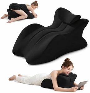 HDBHXJ Ergonomic 27° Memory Foam Wedge Pillow, Contoured Couples Intimacy Position Pillow, Multi-Functional Neck & Back Support Bed Cushion with Removable Washable Cover Black