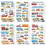 12 Sheet/186pcs Cars and Trucks Stickers, Engineering Vehicle Stickers Kids Transportation Stickers Construction Truck Stickers for Toddler Boys and Girls