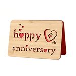 DELLA STELLA Wooden 4th Anniversary Card,Handmade 4 Years Wedding Anniversary Greeting Cards,4th wood anniversary card for Her,Him,Husband,Wife