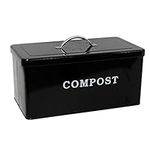 Xbopetda Kitchen Compost Bin, 1.8 Gallons Countertop Compost Bucket, Indoor Composter Bin with Lid, Rectangle Food Waste Bin Trash Can Compost Pail, for Food Scrap, Includs 4 Charcoal Filters (Black)