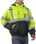 Reflective Hi Vis Winter Jacket, Safety Yellow Jackets for Men, High Visibility Work Construction Jackets