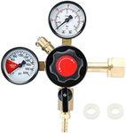 LuckyHigh Mixed Gas Co2 Draft Beer Dispensing Regulator with Dual Gauge, High Pressure Double Gauge CGA-320 Beer Kegerator Regulator, 0-60 psi Output Pressure, 0-2000 psi Tank Pressure