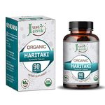 Just Jaivik Organic Haritaki Tablets - Detoxification and Rejuvenation for Vata (750mg - 90 Tablets)