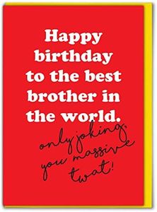 Funny Humorous 'Best Brother in World' Birthday Greetings Card