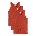 Hanes Men's Essentials Top Pack, Midweight Cotton Tanks, Sleeveless Shirts, 3-Pack, Champion Scarlet, XX-Large