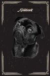 Black Pug Notebook: 120 Lined Paper Notebook Journal: Cute Pug Workbook for Girls Kids Teens Students for Back to School and Home College Writing Notes