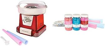 Nostalgia PCM805RETRORED Retro Hard & Sugar Free Cotton Candy Maker with Cotton Candy Party Kit