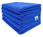 SOFTSPUN Microfiber Hair and Face Care, 5Piece, 40x60 Cms, 340 GSM, (Blue). Super Soft & Comfortable, Quick Drying, Ultra Absorbent in Large Size.