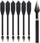 JIANZD 6PCS Aluminum Mini Crossbow Bolts 6.7 Inch - 50-80LBS with Sharp Removable Metal Tips | Reusable & Durable Arrows for Target Practice, Small Game Hunting & Outdoor Fishing-Black
