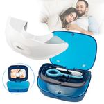 Chlffua Anti Snoring Devices Stop Snoring,Magnetic Braces Cleaning Box,Effective Snoring Aids for Men and Women,Double-Layer Retainer Multipurpose Box with Cleaning Kit,Stop Snoring Aids Blue