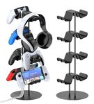 Kytok Controller Stand 4 Tiers with Cable Organizer for Desk, Universal Controller Display Stand Compatible with Xbox PS5 PS4 Nintendo Switch, Headset Holder & Desk Mounts for 8 Packs Controller