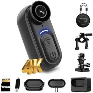 SixBondsCam 4K Mini Body Camera 128GB – Thumb Size Wearable Action Cam, Hands-Free POV Recording, Portable Body Worn Camera for Travel, Cycling, Sports, Pets, Outdoor Adventures
