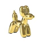 Notakia Cute Golden Electroplating Ceramics Balloon Dog Statue Crafts Living Room Desktop Decorations,Handmade Modern Small Ceramic Animal Statue Ornament Home Decor Accents