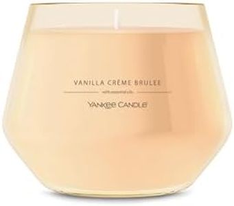 Yankee Candle Studio Medium Candle, Vanilla Crème Brûlée, 10 oz: Long-Lasting, Essential-Oil Scented Soy Wax Blend Candle | 40-65 Hours of Burning Time