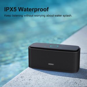 DOSS SoundBox Touch Bluetooth Speaker – 12W HD Bass, IPX5 Waterproof, 20H Playtime, Black