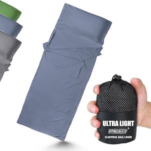 Frelaxy Ultralight Sleeping Bag Liner - Lighter & Compact, 3 Sizes Travel Sheets & Adult Sleep Sack, Comfy Breathable & Silky Soft for Backpacking, Hotel, Camping, Hostels (Navy, 27.5in x 84.6")