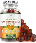 Sugar-Free Pumpkin Seed Oil Gummies (4,000mg/serving) Pumpkin Seed Oil for Hair Growth, Youthful Skin, Prostate Health, Immune & Urinary Tract Support-Natural Source of Essential Fatty Acids-60 Chews