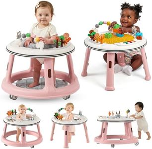5-in-1 Musical Light Baby Walker, Featuring a Unique Building Block Table Mode, Standing Table, Bouncer & Stroller Modes. Sturdy Construction with Adjustable Height, Suitable for Babies 6 Months+ Pink
