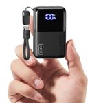 INIU Power Bank, Smallest Portable Charger 10000mAh, 45W Fast Charging Mini Battery Pack with Detachable USB-C Cable, Flight-Safe Travel Powerbank for iPhone 17 16 15 Pro Max, Samsung S26, iPad, etc