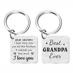 SOUSYOKYO Grandpa Fathers Day Keychain, Best Grandpa Ever Gifts, I Love My Grandfather Birthday Gift Ideas, Special Present for Our Grandpa from Granddaughter, Thank You Grandpa Key Chain