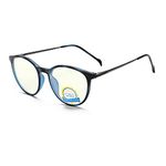 grey jack TR90 Round Shape Anti Blue Light Glasses for Men Women,Full Rim Computer Blue Light Blocking Glasses with Spring Hinge GJ72005