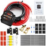 5m Split Charge Relay Kit Waterproof, 12V 140Amp Dual Battery Isolator For Truck Caravan Yacht Battery Controller Voltage Sensitive With Led Screen Display