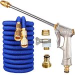 NIKAVI Retractable hose set high pressure car wash water gun set household hose nozzle powerful brush car machine watering set - 30 Metre