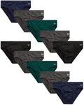 Reebok Men's Underwear - Quick Dry Performance Low Rise Briefs (10 Pack), Maritime Blue/Forged Iron/Green/Black, Small