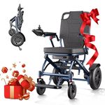 Ultra Lightweight Electric Wheelchair for Adults with Removable 12Ah Lithium Battery,Airline Approved,Durable Aluminium Folding Electric Wheelchair,Travel Transit,Supplied by ByteTecpeak UK Seller