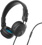 JLab Studio Headphones Wired with C3 Crystal Clear Clarity Sound, Ultra-Plush Faux Leather and Cloud Foam Cushions, On-Ear Wired Headphones, Black