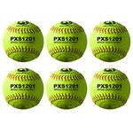 PHINIX Slow-Pitch Softballs Professional Quality Practice Competitions 11"" & 12"" Options (COR .52 / Comp.300) (12 Inch Box of 6), Red,Yellow