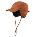 Home Prefer Waterproof Men's Winter Hats Warm Fleece Lined Earflaps Baseball Cap, Dark Brown, One size