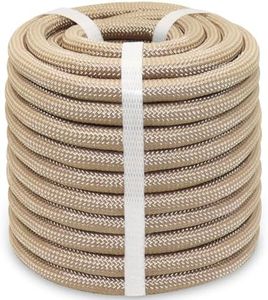 BONSINY Brown Braided Polyester Rope 1/2 Inch x 100 Feet Strong Outdoor Rope - Heavy Duty Rope for Swing Pulling Sailing Tree Felling Camping