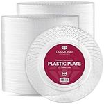 Prestee 7.5 Inch Clear Plastic Plates - 144 Ct Disposable Heavy Duty Appetizer Plates, Elegant Clear Plasticware for Weddings, Parties, Holiday Disposable Dessert Plates, Salad Plates for Events