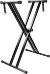 TECHTEST Adjustable Piano Stand Heavy Duty Double Braced Keyboard Stand Musical Instruments for Adults Black