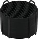 Silicone Coasters Set of 12 with Holder,Coasters for Drinks,Beer,Coffee Coasters,Suitable for Kinds Cups,Hot or Cold,Anti-SLI,Non-Stick,Anti-Overflow Tabletop Protection and Decor (12 Pcs, Black)