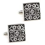 Peora Black Square Designer Cufflinks for Men Boys Wedding Business Corporate Gift