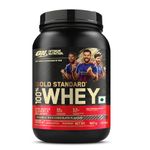 Optimum Nutrition (ON) RCB Limited Edition Gold Standard 100% Whey Protein Powder Double Rich Chocolate, 2 lb, 907 g, for Muscle Support & Recovery, Vegetarian - Primary Source Whey Protein Isolate