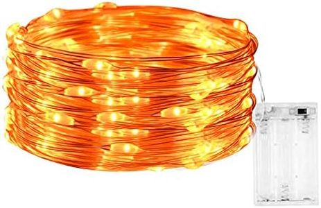 cshare Cadena de Luces con Pilas, 3m 30LEDs Micro Alambre de Cobre Luces de Hadas para la pared,Interiores, Mason Jar DIY, dormitorio, Decoración de Navidad (naranja)