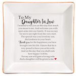 SUNBMO To My Daughter in Law Ceramic Jewelry Dish, Daughter in Law Wedding Gift, Daughter in Law Gift from Mother in Law, Birthday Mother's Day Gift for Daughter In Law from Mom