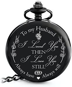 FJ FREDERICK JAMES Anniversary Gift's for Him I Anniversary Gift' for Husband - Engraved ‘to My Husband’ Pocket Watch | I Love You Gift for Husband for Birthday I Valentines I Anniversary for Men