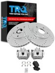 TRQ Front Metallic Brake Pads Performance Rotors & Calipers Kit Compatible with Toyota Lexus