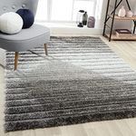 Tauhid Carpet Handwoven Super Soft Modern Area Premium Shag Collection Rugs for Your Bedroom Carpet 8x10 Feet Grey.