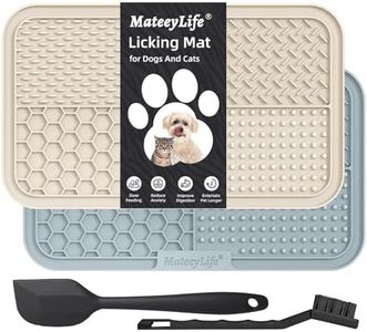 MateeyLife 2PCS Large Lick Mat for Dogs with Suction Cups, Slow Feeder Dog Bowls, Dog Lick Mat for Anxiety Relief, Dog Toys to Keep Them Busy, Dog Enrichment Toys for Bathing, Cat Lick Pad for Boredom