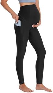 BUBBLELIME 22"/26" Maternity Yoga Leggings Soft Over The Belly Pregnancy Pant with Pockets - Maternity Pants_Black Large-26 Inseam