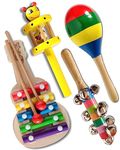 ZeroOneCraft Wooden Non Toxic Colourful Rattle Toys for Newborn Baby, Musical Infant Toy, Gift Set for 6 Month Babies (ECJX)