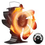 Signstek Wood Stove Fan 6 Blades Log Burner Fan Heat Powered Silent for Wood/Log Burner/Fireplace